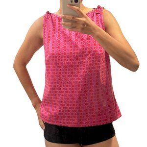 NWT Trina Turk Pink 70s Pattern Tank Top Size Medium